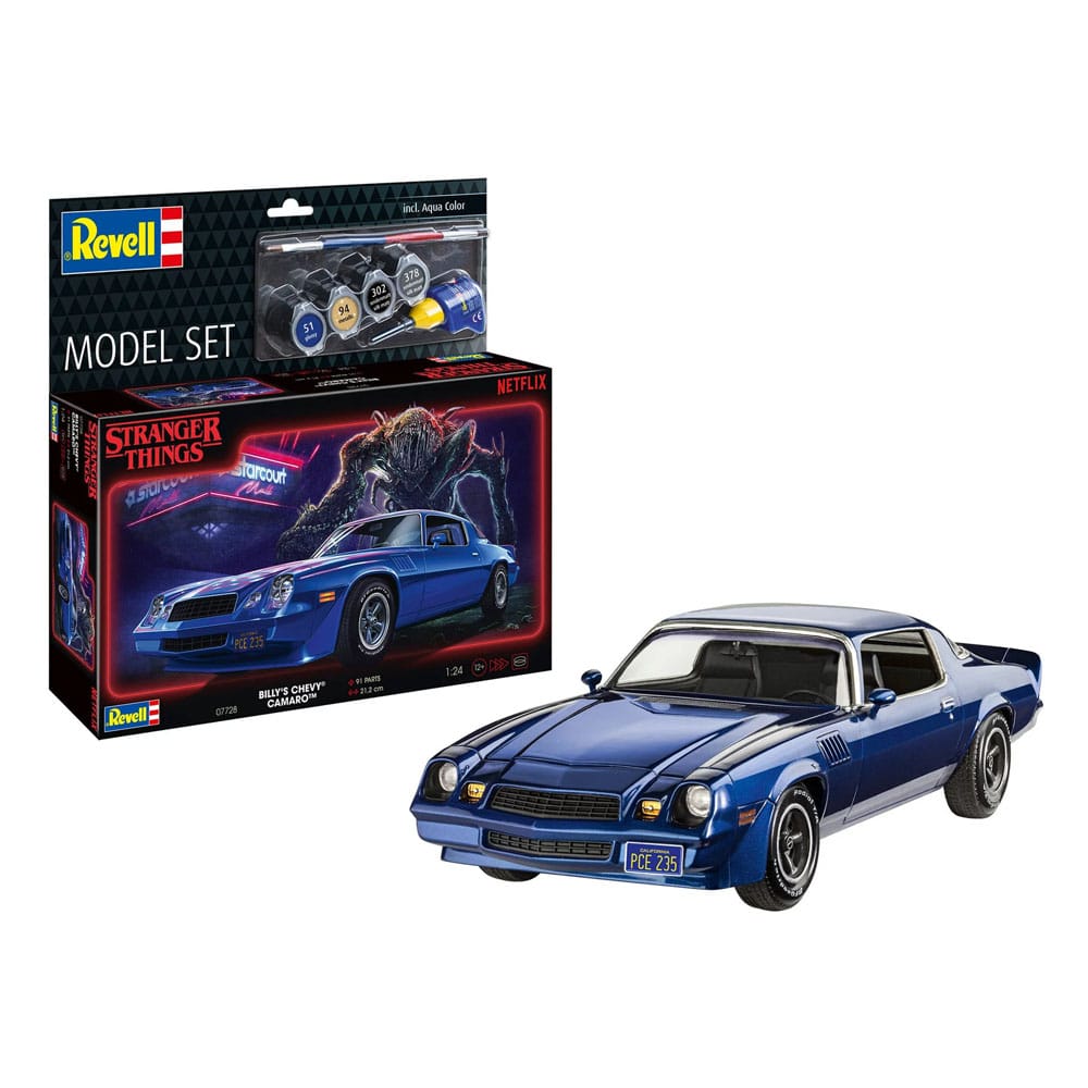 Stranger Things Modellbausatz-Set 1/25 Chevy Camaro Z/28 (Aqua Color) 19 cm - Versand: 7 Tage nach Bestellung