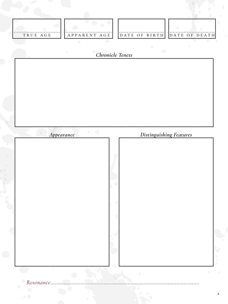 Vampire: The Masquerade 5th Edition RPG Journal Expanded Character Sheet Journal *Englische Version* - Versand: 7 Tage nach Bestellung