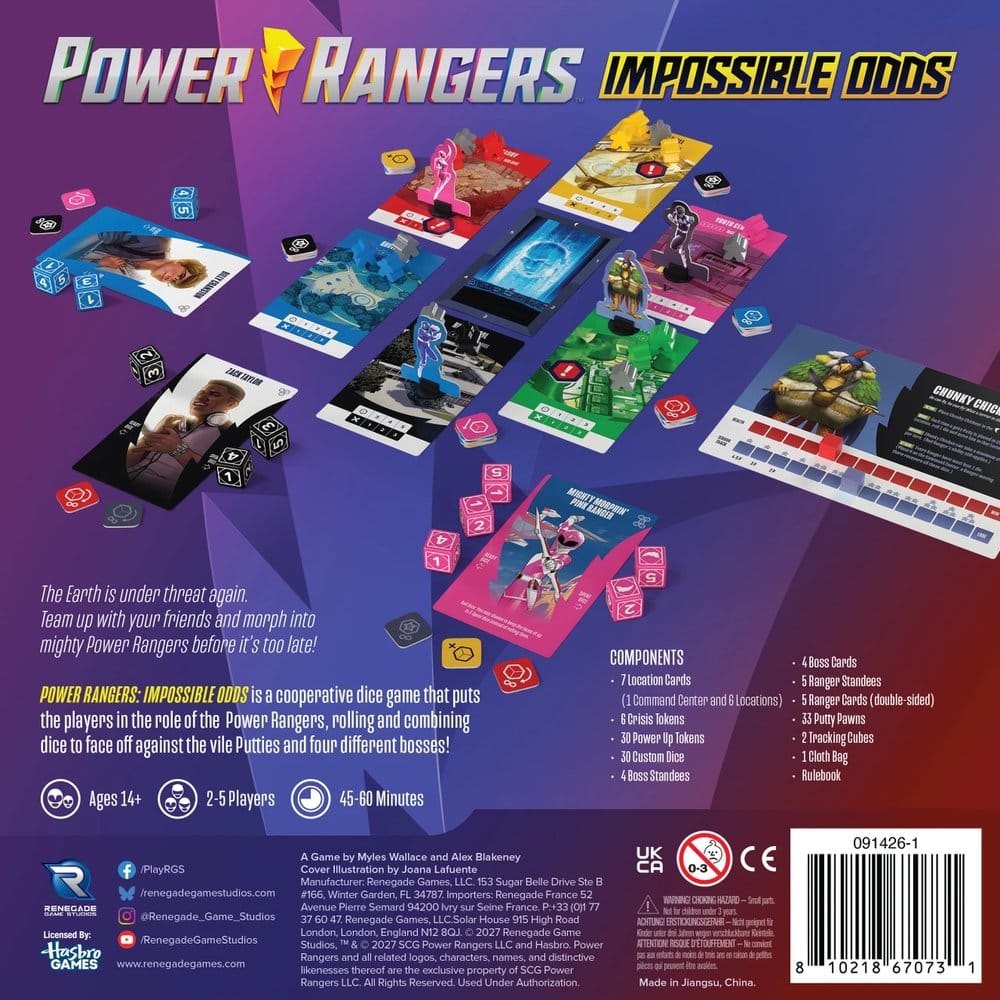 Power Rangers Würfelspiel Impossible Odds *Englische Version* - Preorder - ETA: 25.06.2027