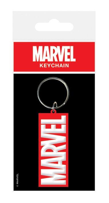 Marvel Comics Gummi-Schlüsselanhänger Logo 6 cm   - Preorder - ETA: 09.10.2026
