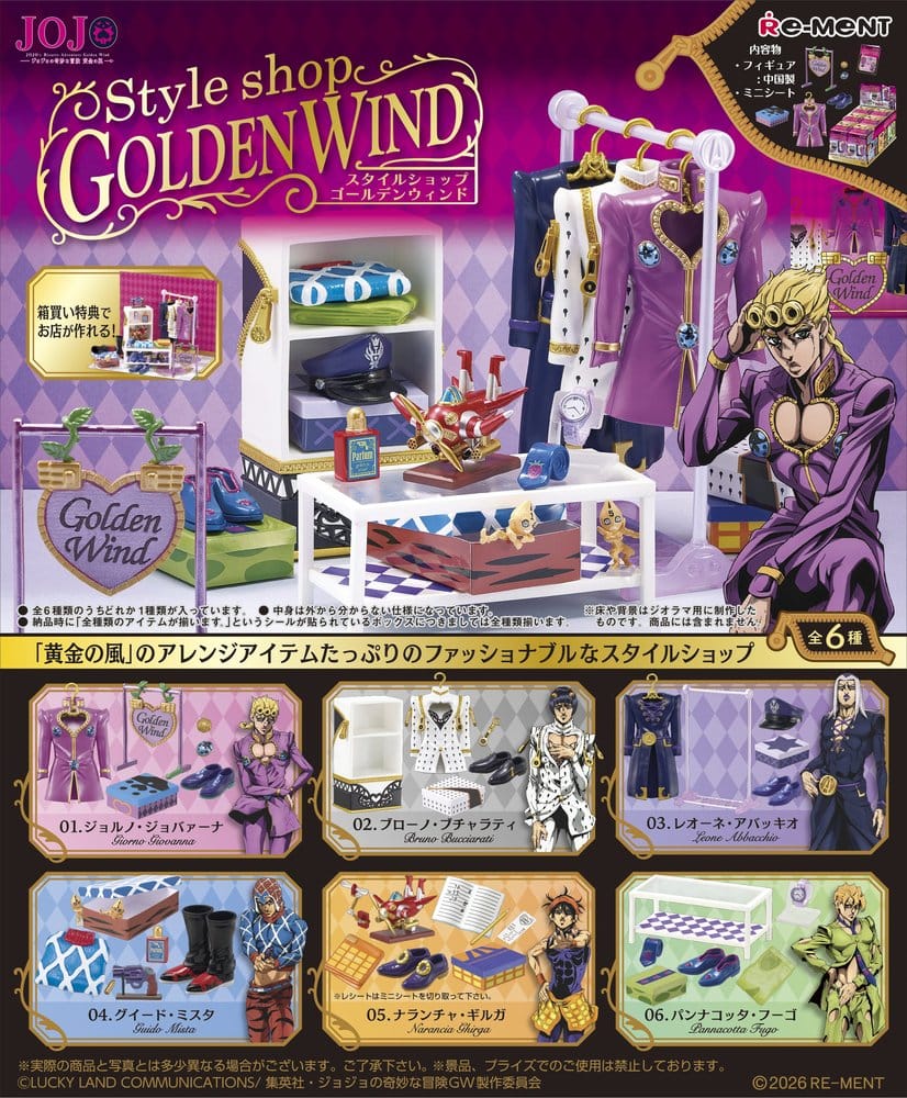 JoJo's Bizarre Adventure Minifiguren Style Shop Golden Wind Blind Box Display (6) - Preorder - ETA: 25.01.2027