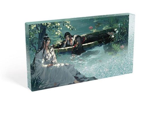 Grandmaster of Demonic Cultivation Acryl Block mit Glitzer Wei Wuxian & Lan Wangji Lotus Pond 17 x 10 cm  - Versand: 7 Tage nach Bestellung