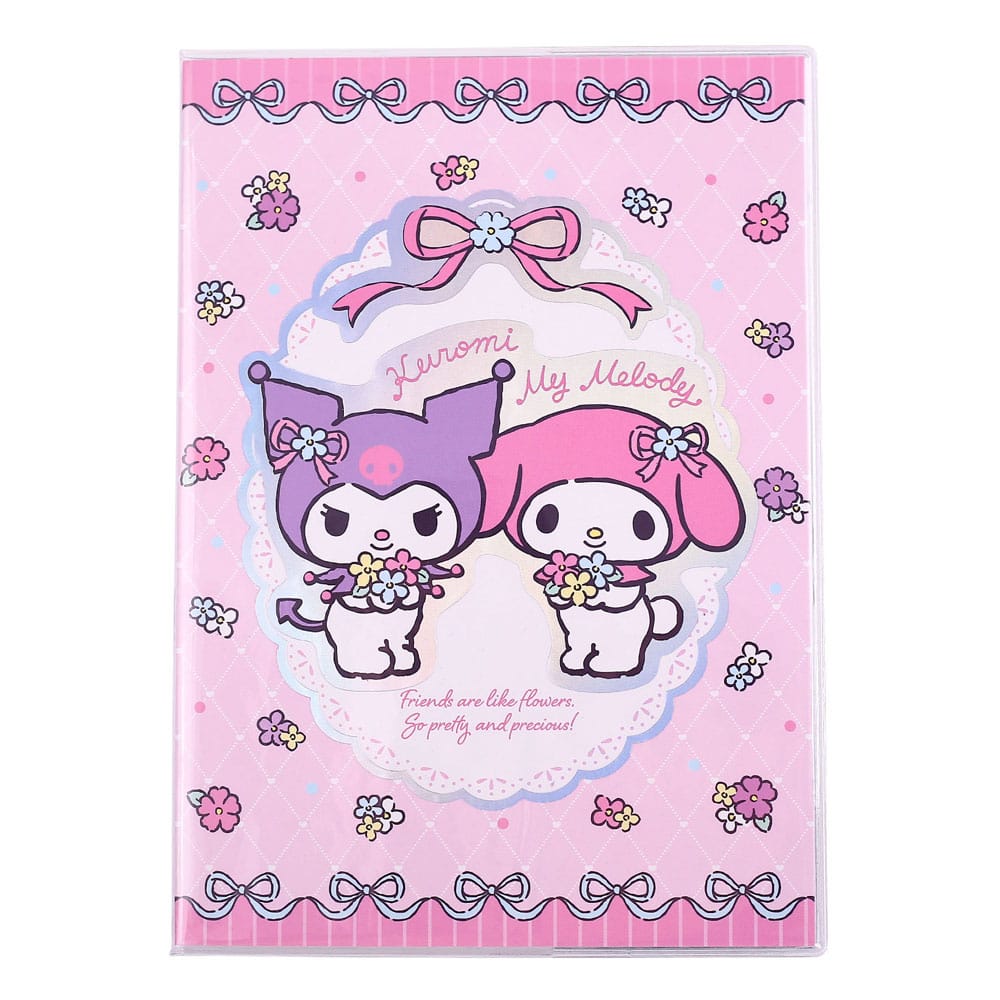 Sanrio Notizbuch Kuromi & My Melody Pastel Flower Holographic Checkered - Versand: 7 Tage nach Bestellung