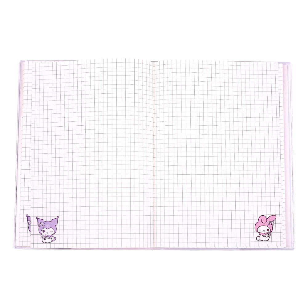 Sanrio Notizbuch Kuromi & My Melody Pastel Flower Holographic Checkered - Versand: 7 Tage nach Bestellung