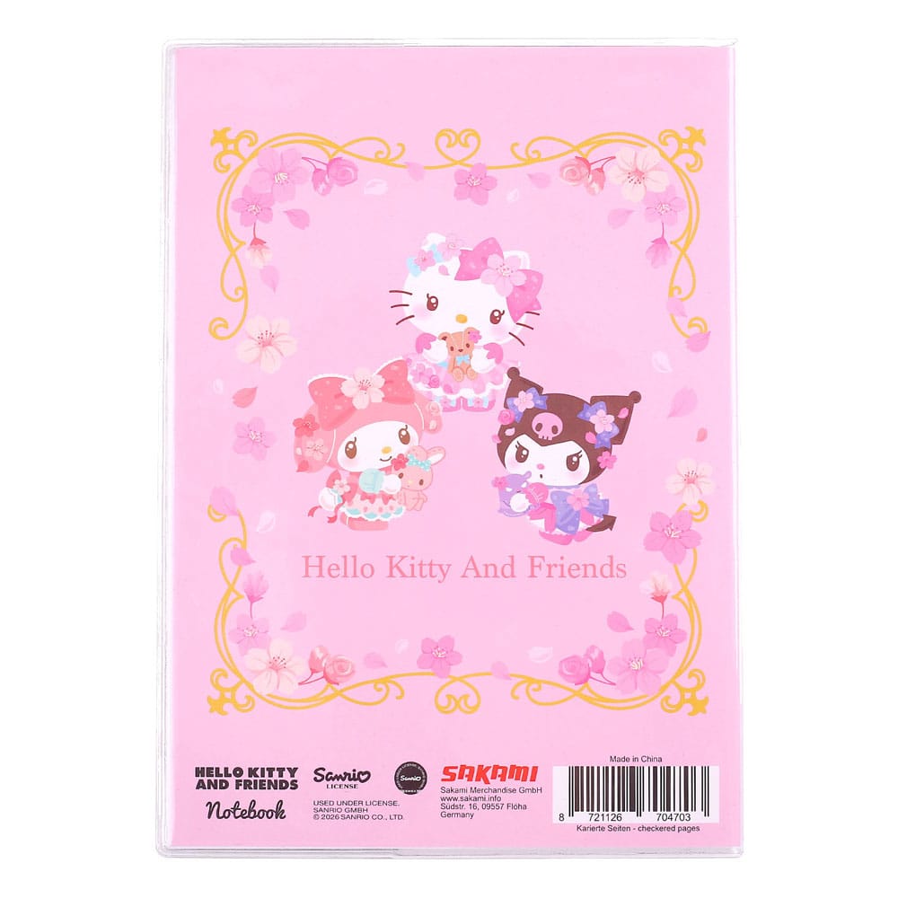 Sanrio Notizbuch Hello Kitty & Friends Sakura Series Holographic Checkered  - Versand: 7 Tage nach Bestellung