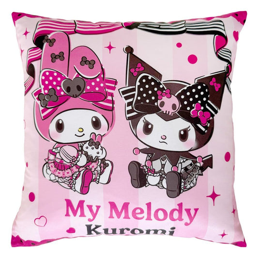 Sanrio Pink Black Party Series Kissen Kuromi & My Melody 35 x 35 cm   - Preorder - ETA: 25.08.2026
