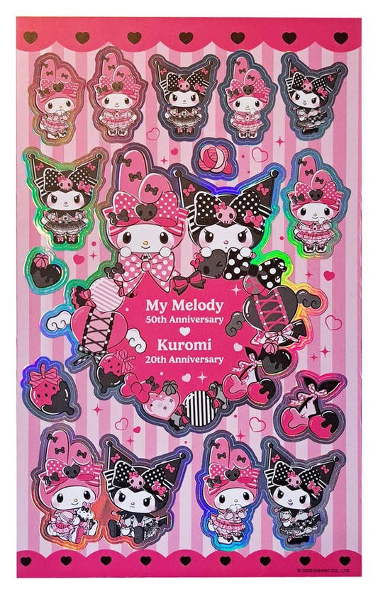 Sanrio Pink Black Party Series Sticker Pack Kuromi & My Melody     - Preorder - ETA: 25.08.2026