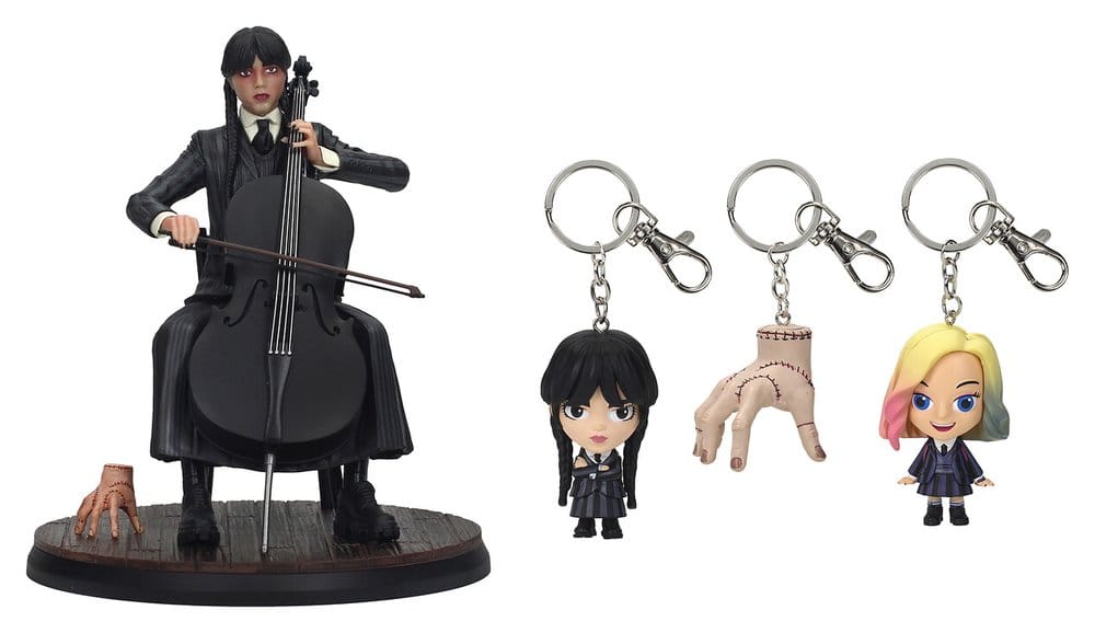 Wednesday Cello-Figur mit figurativem Schlüsselanhänger 20 cm - Preorder - ETA: 25.09.2026