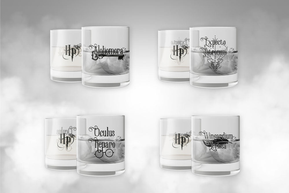 Harry Potter Gläser 4er-Pack Spells - Versand: 5-7 Tage nach Bestellung