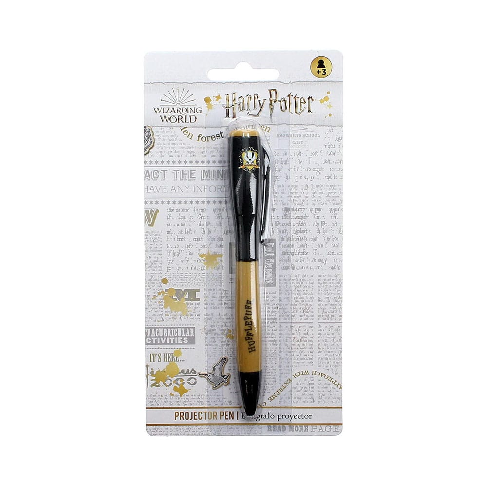 Harry Potter Kugelschreiber mit Licht-Projektor Hufflepuff  - Versand: 5-7 Tage nach Bestellung