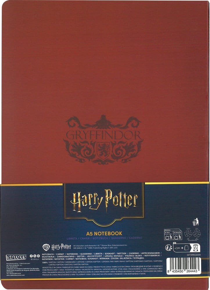 Harry Potter Softcover Notizbuch Gryffindor 21 cm - Preorder - ETA: 25.09.2026