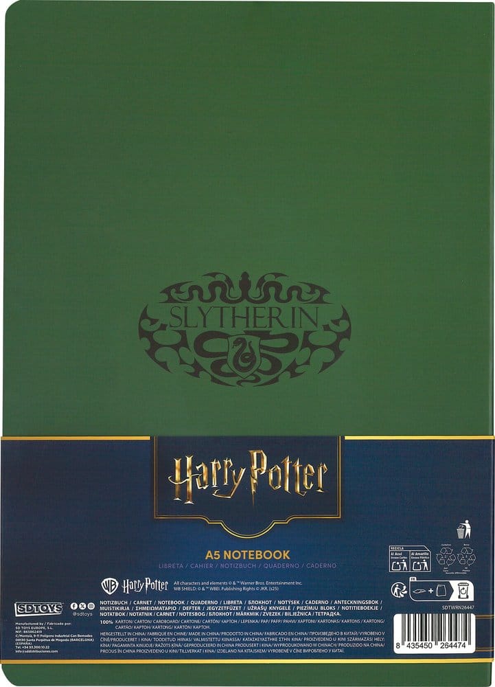 Harry Potter Softcover Notizbuch Slytherin 21 cm - Preorder - ETA: 25.09.2026