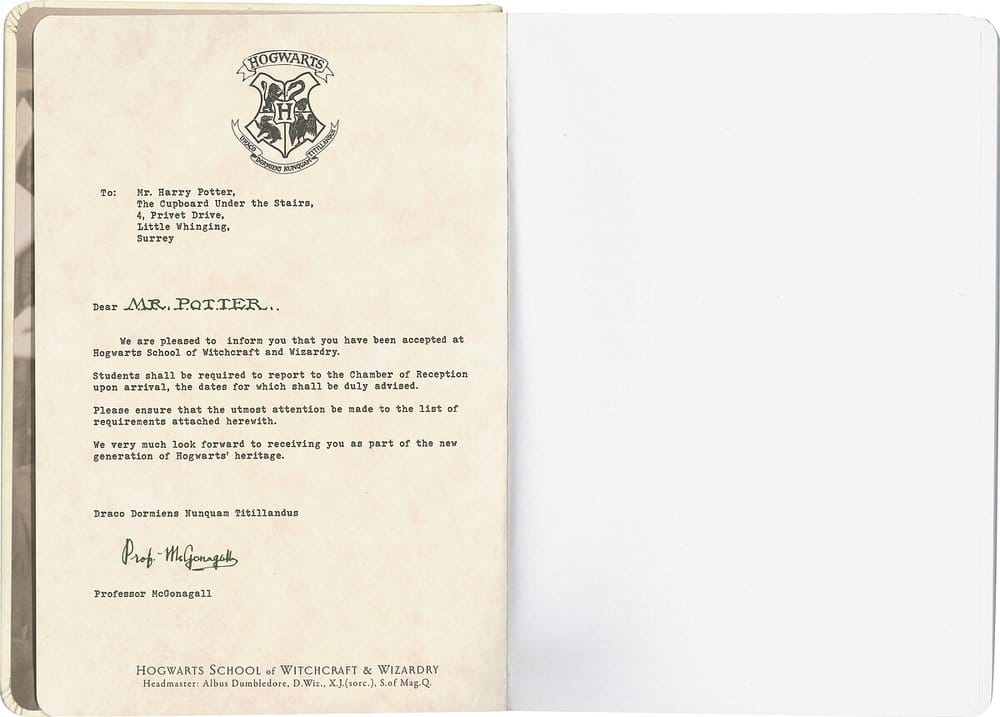 Harry Potter Hardcover Notizbuch Hogwarts-Brief 21 cm - Preorder - ETA: 25.09.2026