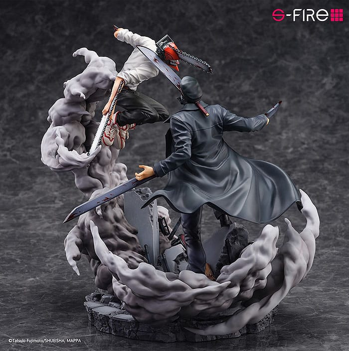 Chainsaw Man Statue Super Situation Figure Chainsaw Man vs. Samurai Sword 26 cm - Versand: 7 Tage nach Bestellung