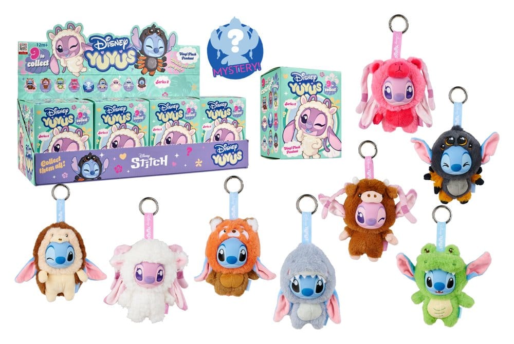 Disney YuYus Plüsch Schlüsselanhänger Wave 2 Stitch & Angel 13 cm Blindbox Display (8) - Preorder - ETA: 26.10.2026