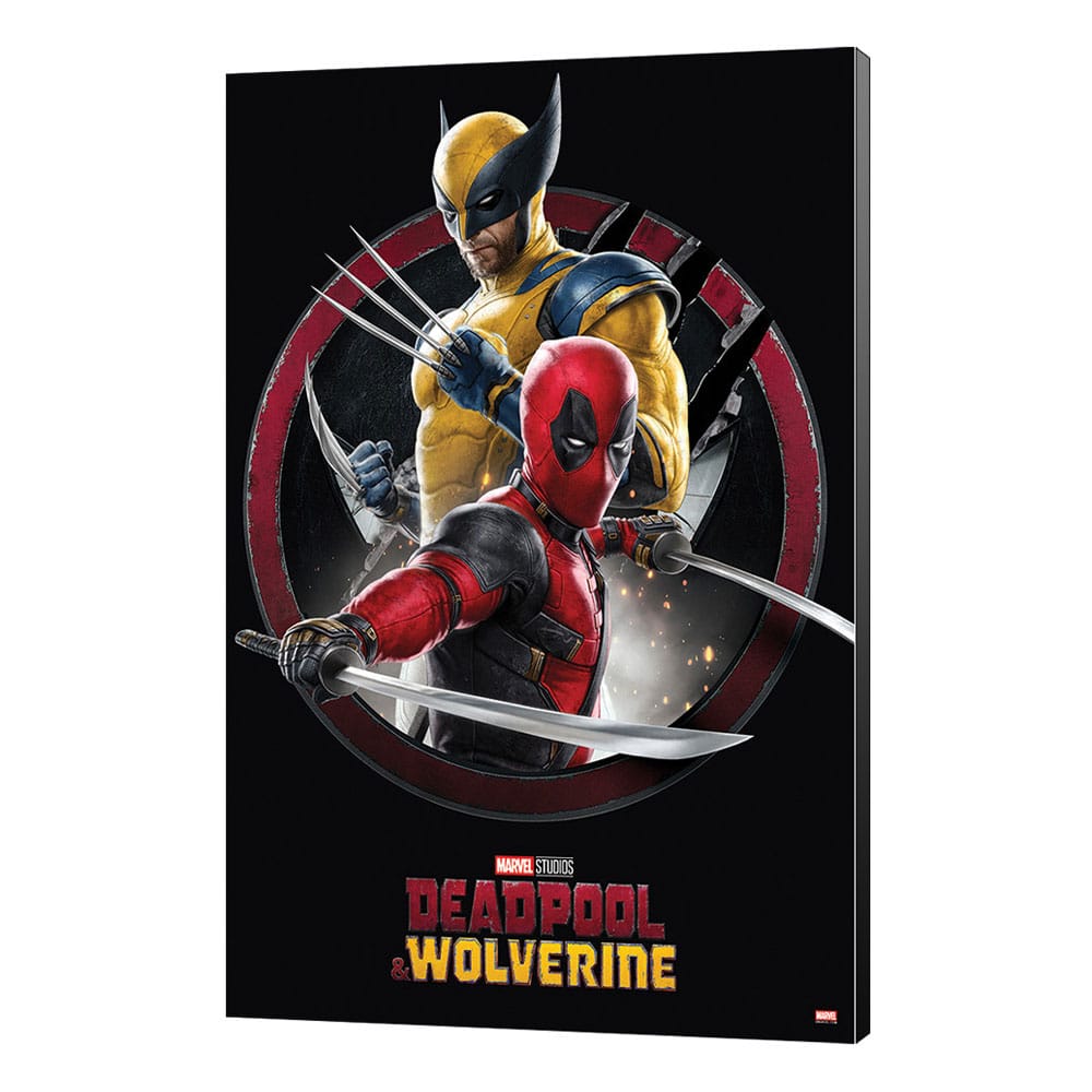 Marvel Holzdruck Deadpool & Wolverine 01 Action 35 x 50 cm   - Versand: 7 Tage nach Bestellung