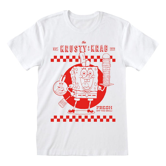 SpongeBob Schwammkopf T-Shirt Krusty Krab White  Größe S - Versand: 7 Tage nach Bestellung