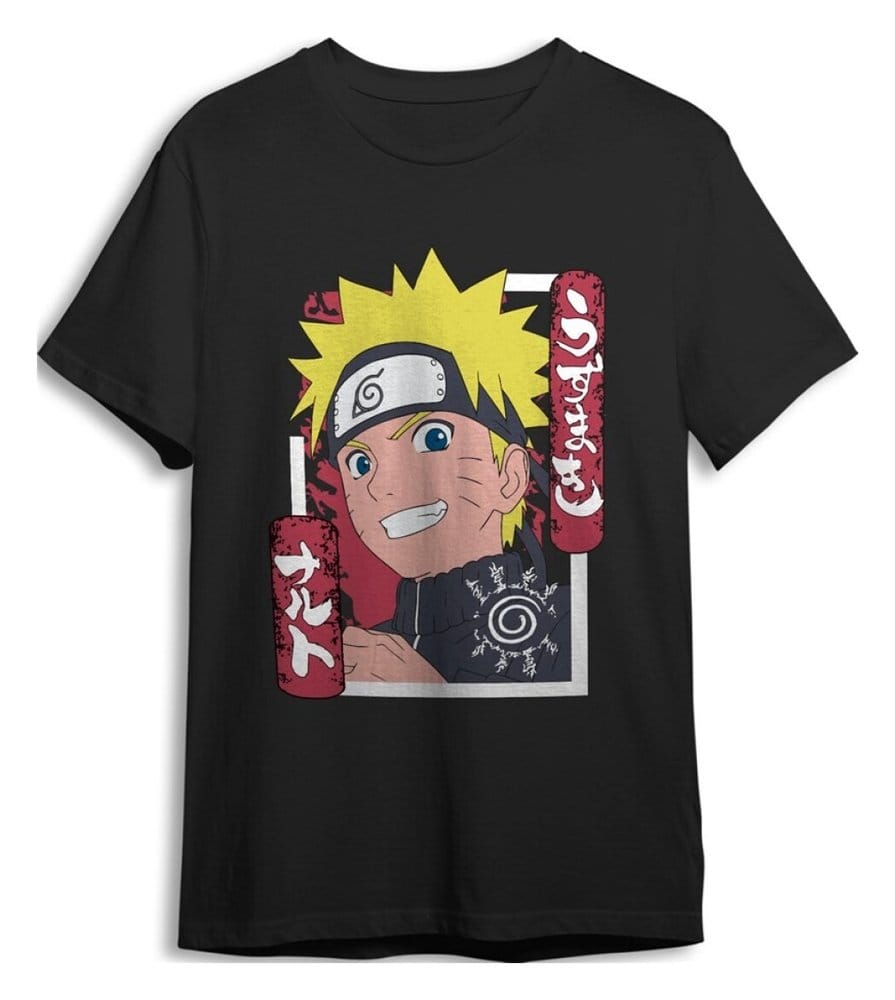 Naruto Shippuden T-Shirt Smile Black Größe M - Versand: 7 Tage nach Bestellung
