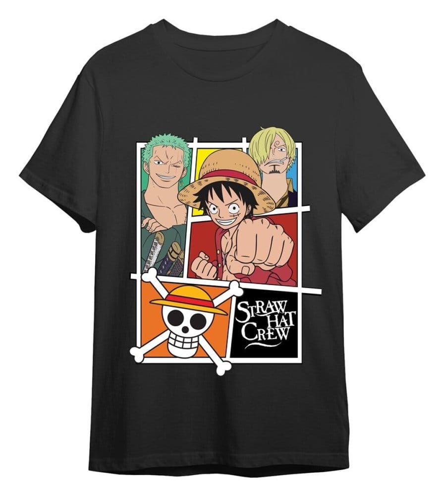 One Piece T-Shirt Straw Hat Crew Grau Größe M - Preorder - ETA: 25.08.2026