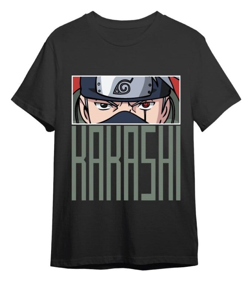 Naruto T-Shirt Kakashi Eyes Black Größe XL - Versand: 7 Tage nach Bestellung