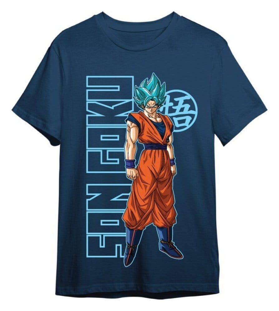 Dragon Ball Super T-Shirt Goku Super Saiyan Blue Jeansblau Größe XL - Versand: 7 Tage nach Bestellung