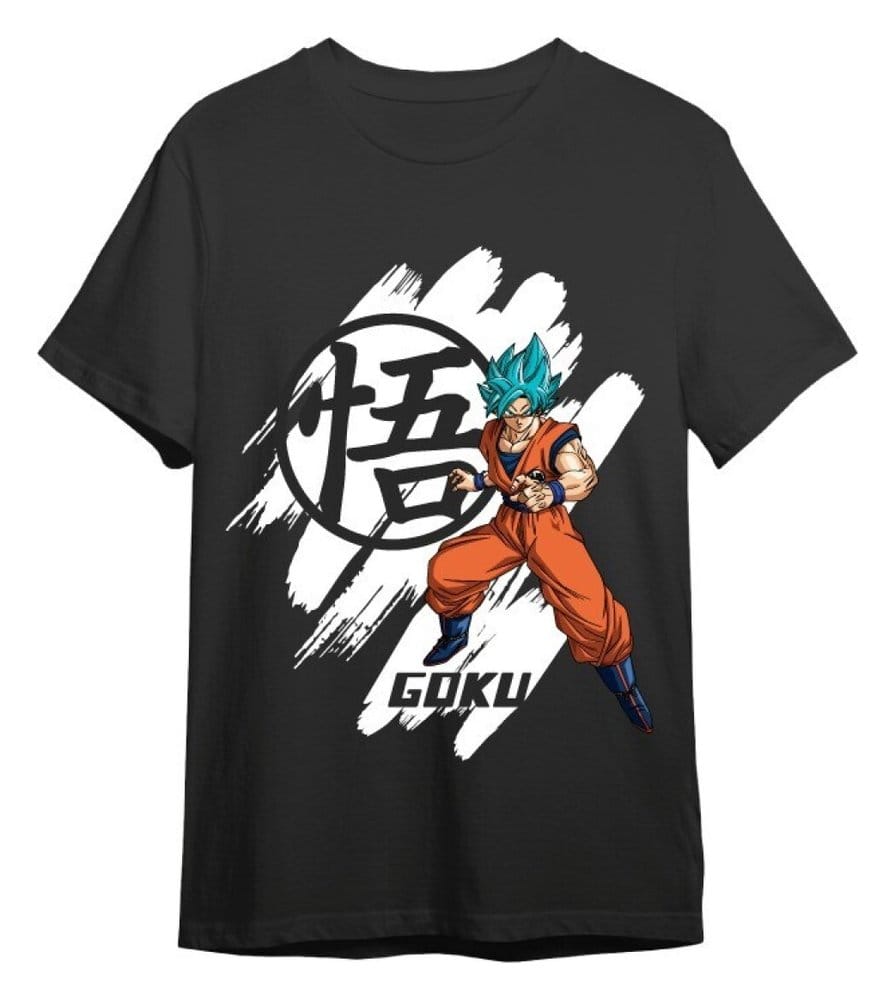 Dragon Ball Super T-Shirt Goku Super Saiyan Blue Schwarz Größe S - Versand: 7 Tage nach Bestellung