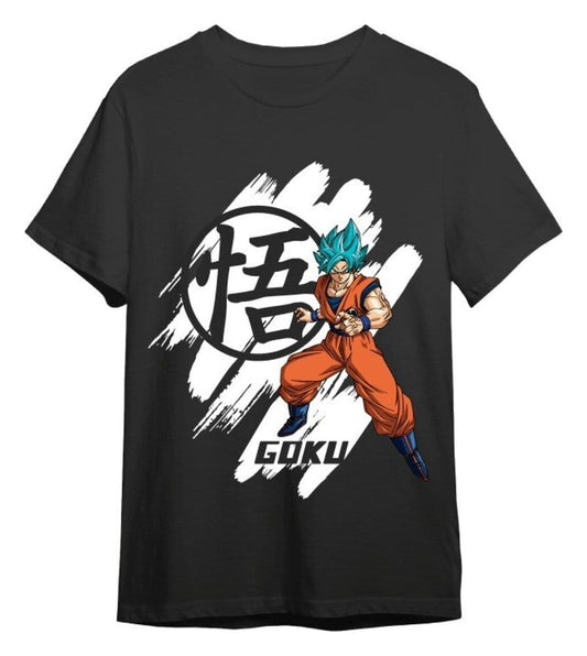 Dragon Ball Super T-Shirt Goku Super Saiyan Blue Schwarz Größe L - Versand: 7 Tage nach Bestellung