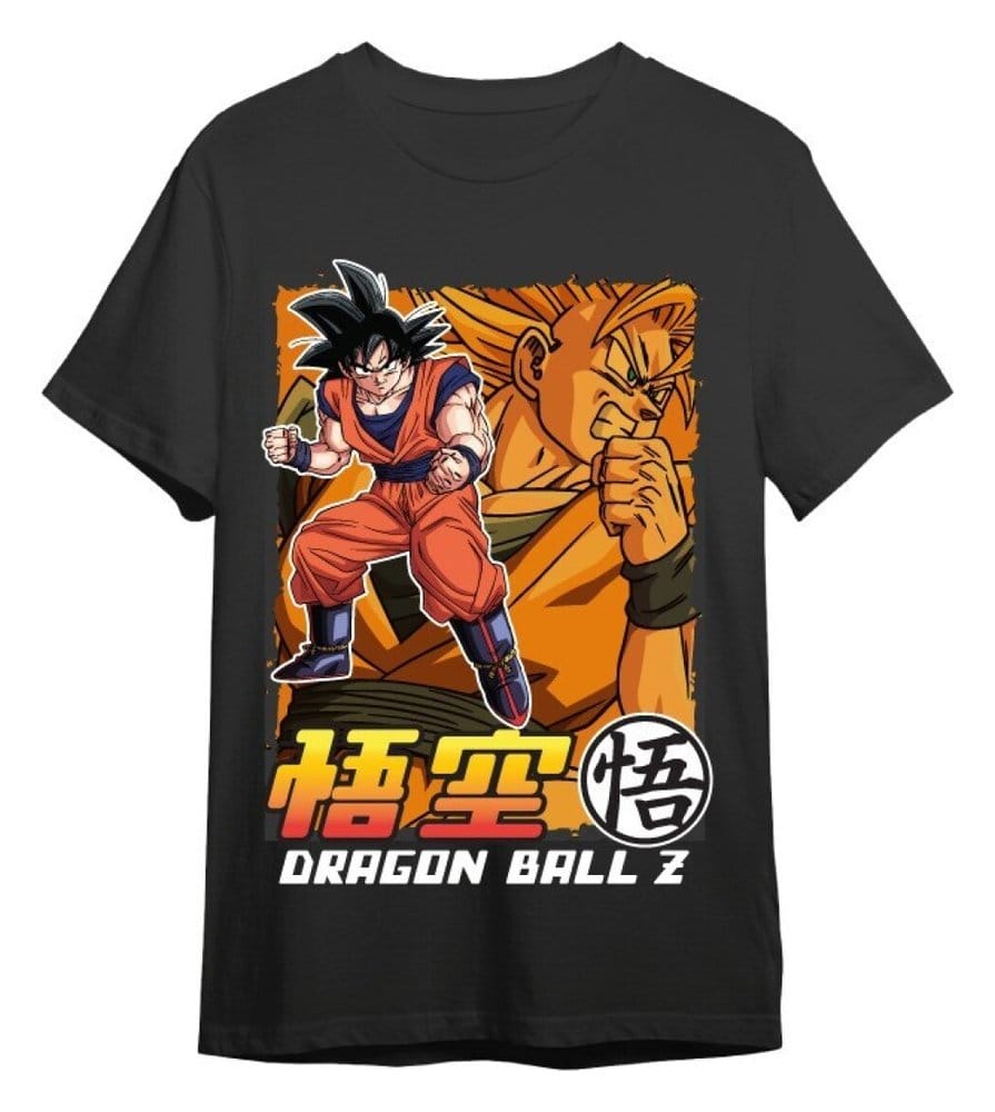 Dragon Ball Z T-Shirt Goku & Super Saiyan Schwarz Größe XL - Versand: 7 Tage nach Bestellung