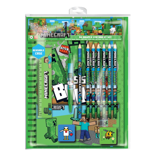 Minecraft Schreibset 12-teilig A4 Bumper  - Versand: 7 Tage nach Bestellung