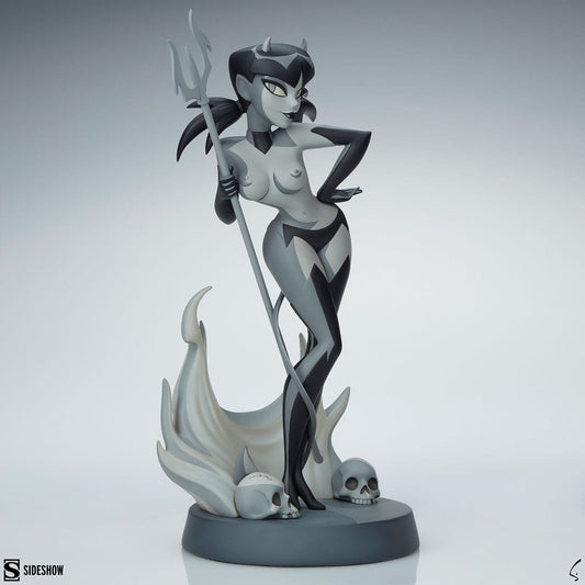 Original Artist Series Statue Devil Girl (Black and White Variant) 30 cm - Versand: 5-7 Tage nach Bestellung