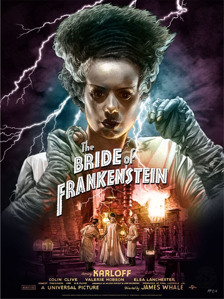 Frankensteins Braut Kunstdruck Bride of Frankenstein (Color Variant) by Ruiz Burgos 61 x 46 cm - ungerahmt - Preorder - ETA: 25.02.2026