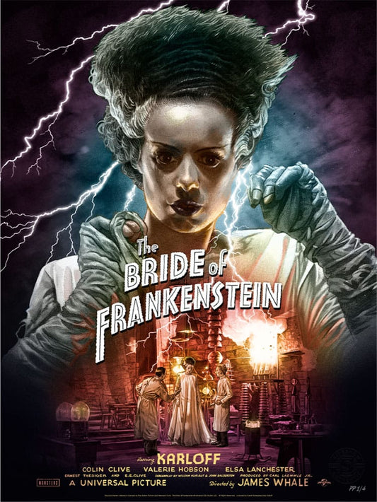 Frankensteins Braut Kunstdruck Bride of Frankenstein (Color Variant) by Ruiz Burgos 61 x 46 cm - ungerahmt - Preorder - ETA: 25.02.2026
