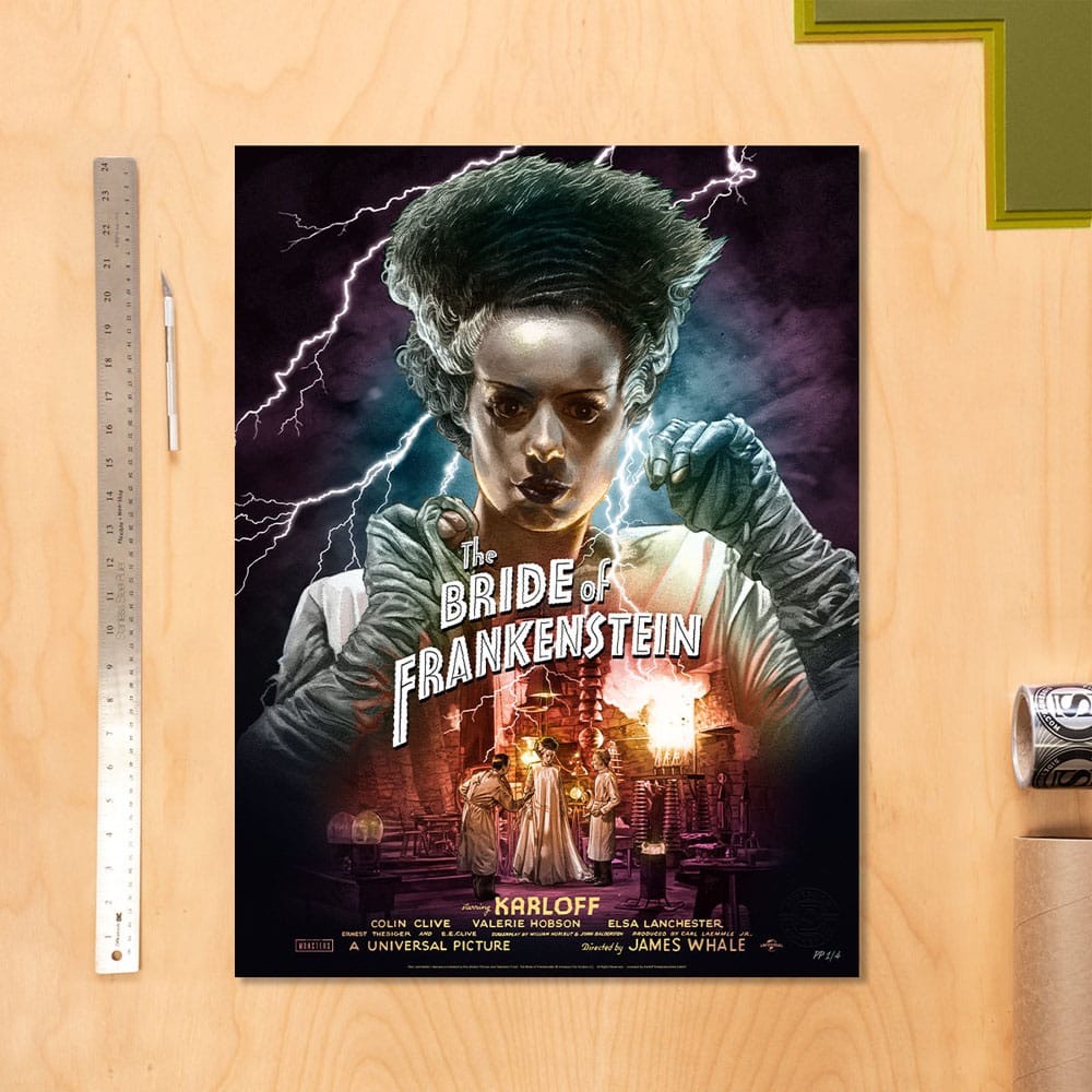Frankensteins Braut Kunstdruck Bride of Frankenstein (Color Variant) by Ruiz Burgos 61 x 46 cm - ungerahmt - Preorder - ETA: 25.02.2026