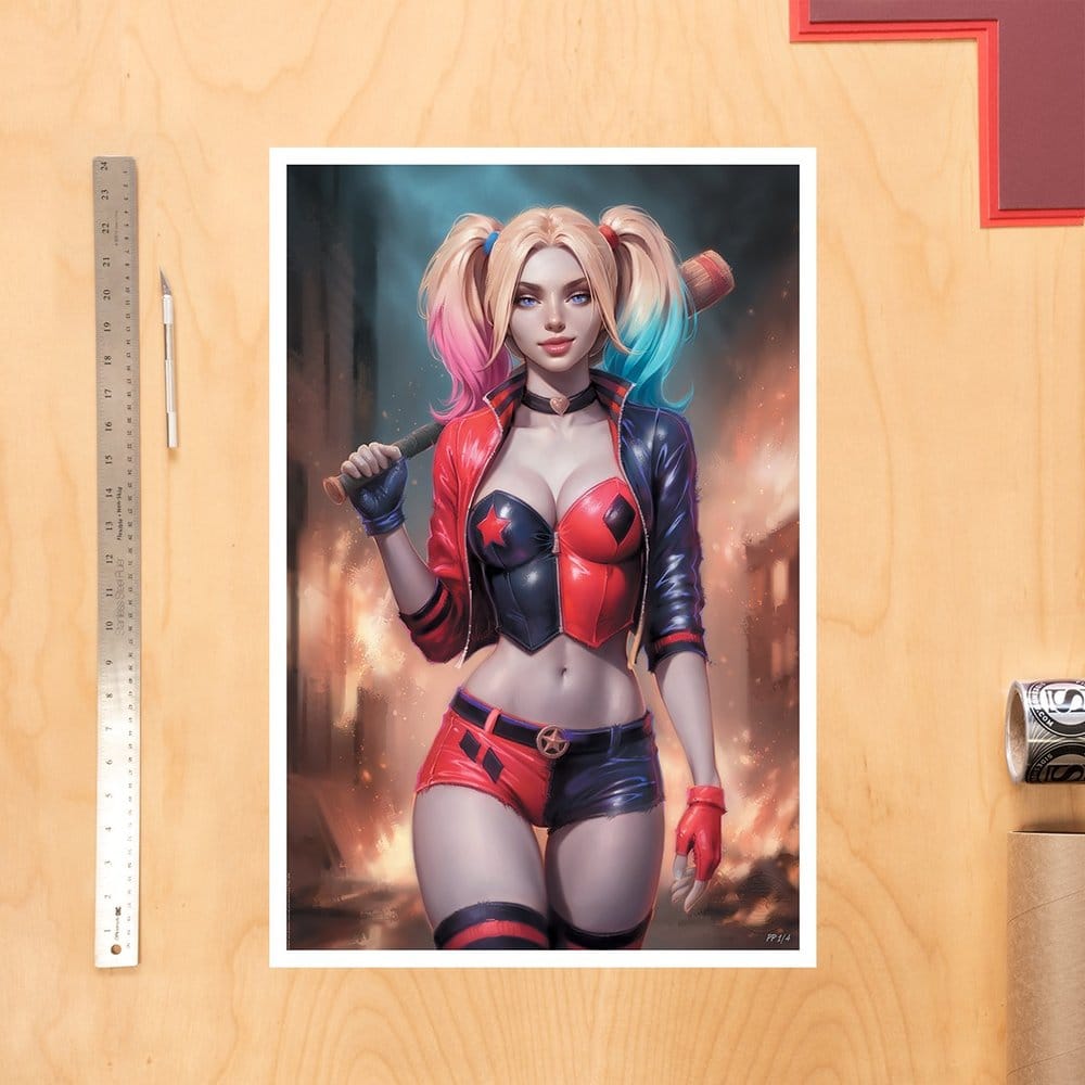 DC Comics Kunstdruck Harley Quinn 41 x 61 cm - ungerahmt - Preorder - ETA: 25.01.2027