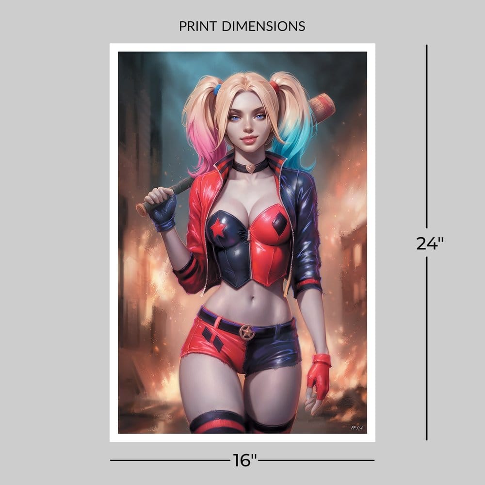 DC Comics Kunstdruck Harley Quinn 41 x 61 cm - ungerahmt - Preorder - ETA: 25.01.2027