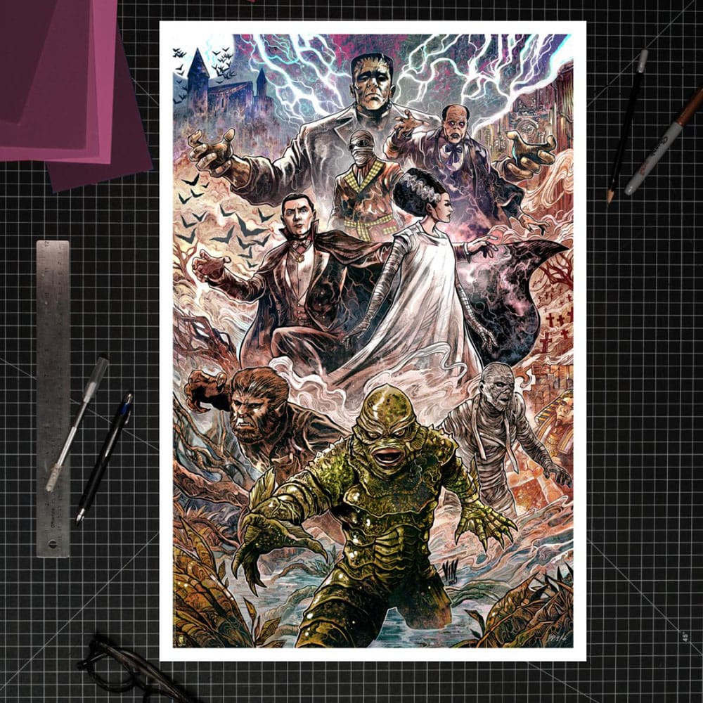 Universal Monsters Kunstdruck Universal Monsters by Vincenzo Riccardi 61 x 41 cm - ungerahmt - Preorder - ETA: 04.04.2026