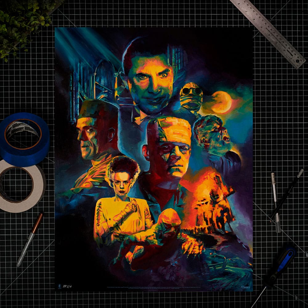 Universal Monsters Kunstdruck Collage by Chris Valentine 61 x 46 cm - ungerahmt - Preorder - ETA: 25.03.2026