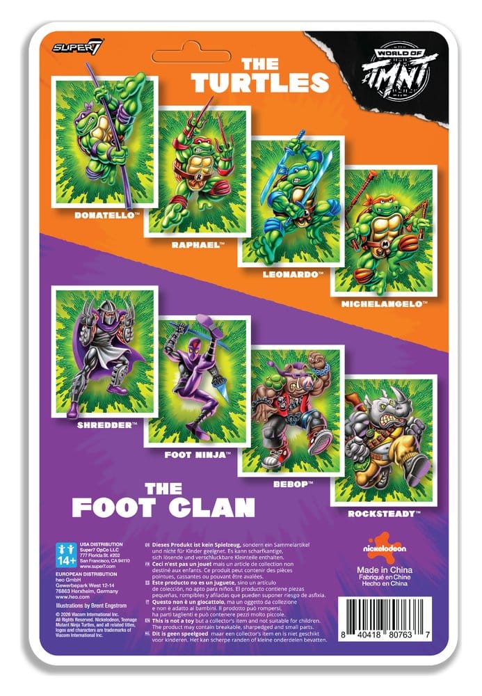 Teenage Mutant Ninja Turtles ReAction+ Actionfigur Wave 02 Rocksteady - Preorder - ETA: 16.10.2026