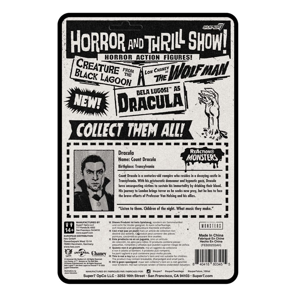 Universal Monsters ReAction+ Actionfigur Wave 1 Dracula 10 cm     - Preorder - ETA: 25.01.2026