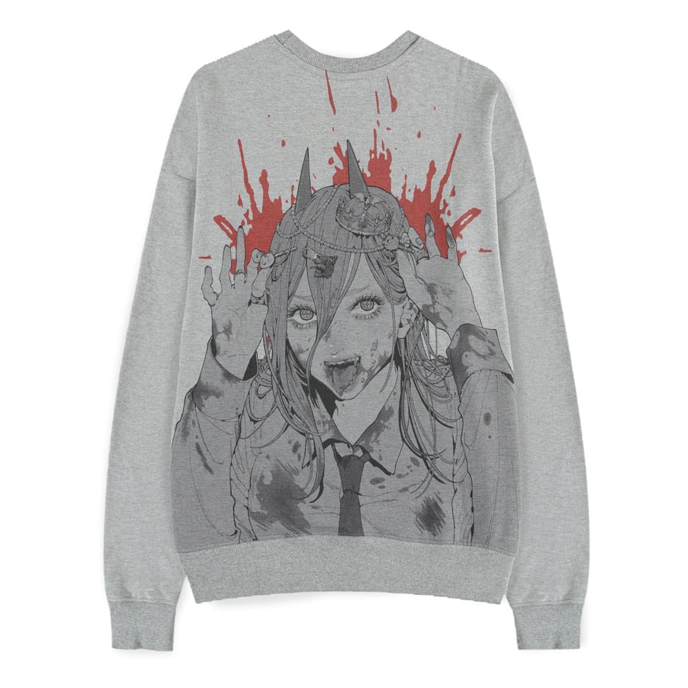 Chainsaw Man Pullover Power Grey Melange Größe XXL - Versand: 7 Tage nach Bestellung