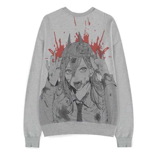 Chainsaw Man Pullover Power Grey Melange Größe XXL - Versand: 7 Tage nach Bestellung