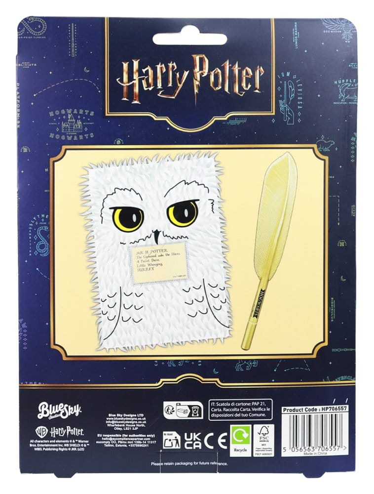 Harry Potter Plüsch Notizbuch Set mit Stift Hedwig Magical Locations - Preorder - ETA: 25.09.2026
