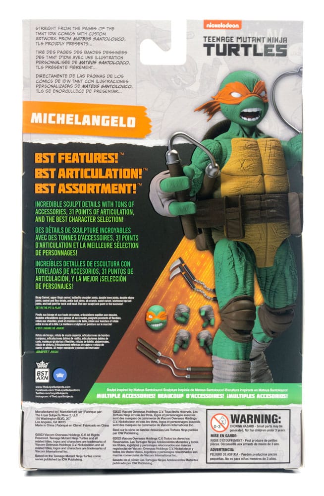 Teenage Mutant Ninja Turtles BST AXN Actionfigur Michelangelo (IDW Comics) 13 cm - Versand: 5-7 Tage nach Bestellung
