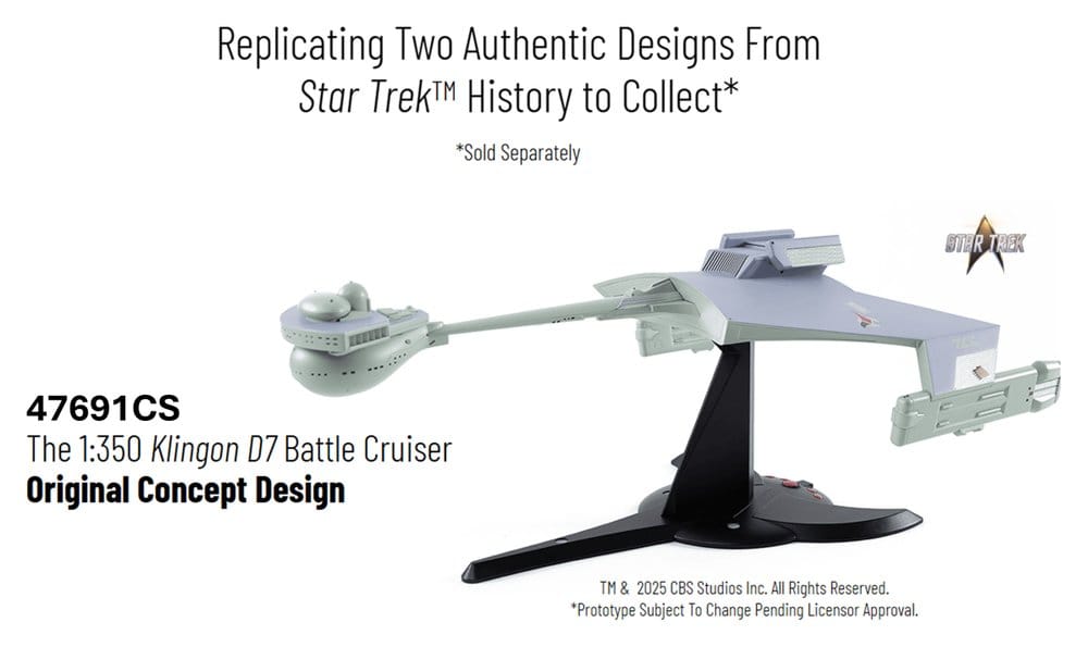 Star Trek TOS DieCast Replik 1/350 Klingon D7 Battle Cruiser Original Concept Design heo EU Exclusive 66 cm - Preorder - ETA: 25.02.2027