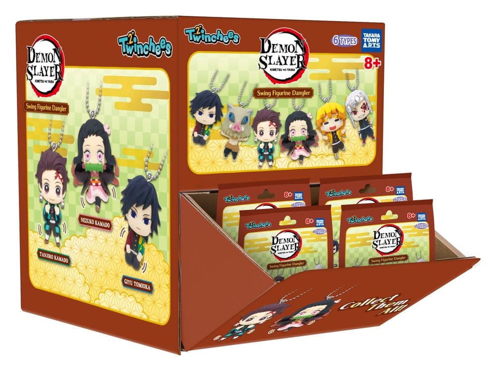 Demon Slayer: Kimetsu no Yaiba Swing Danglers Schlüsselanhänger 3 cm Mystery Capsule Display (12)   - Preorder - ETA: 11.09.2026