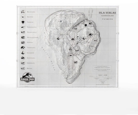 Jurassic Park Topographische Karte Isla Nublar  - Preorder - ETA: 25.02.2026