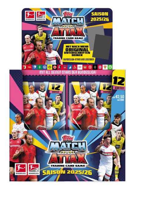 Bundesliga Match Attax Trading Cards 2025/26 Booster Display (36)  - Versand: 7 Tage nach Bestellung