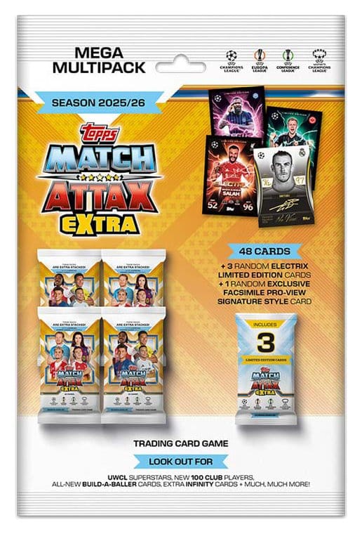 UEFA Champions League Match Attax Extra Trading Cards 2025/26 Mega Multipack - Preorder - ETA: 25.04.2026