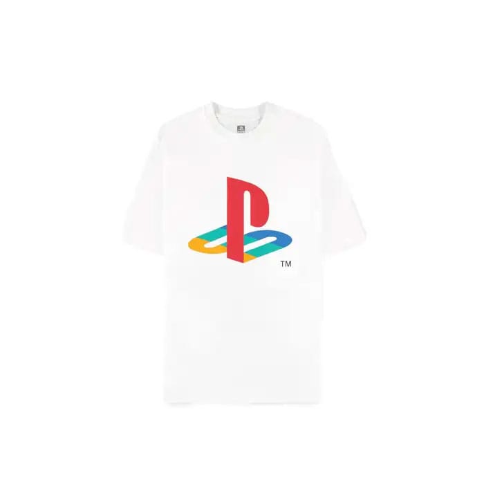 PlayStation T-Shirt Logo White Loose Fit Größe L - Versand: 5-7 Tage nach Bestellung