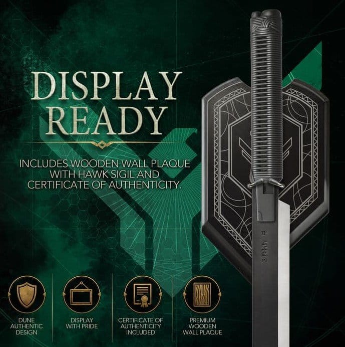 Dune Replik 1/1 Duncan Idaho Kurzschwert mit Wandhalter 63 cm - Preorder - ETA: 25.06.2027